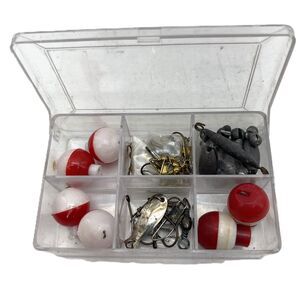 Fishing Bait Rig Kit Set Accessories Hooks Sinker Floats Bobbers w/ Tackle Box